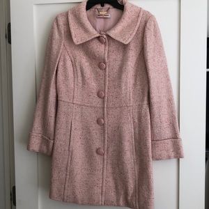 Wool Blend Pink Twill Peacoat
